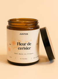 Bougie parfumée à la fleur de coton, cire végétale, parfum de Grasses, pot réutilisable