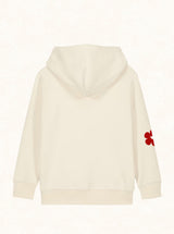 Manche du sweat enfant avec impression fleur bordeaux