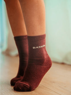 Chaussette bébé mixte bordeaux "BATATA", profitez de la livraison offerte dès 50€ d'achats !