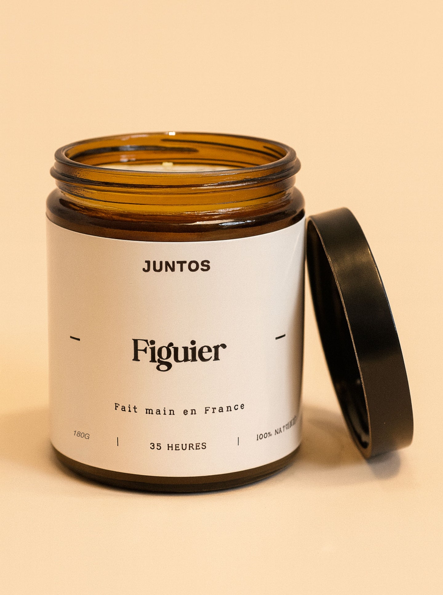 Bougie parfumée figuier, cire végétale, parfum de Grasses, pot réutilisable