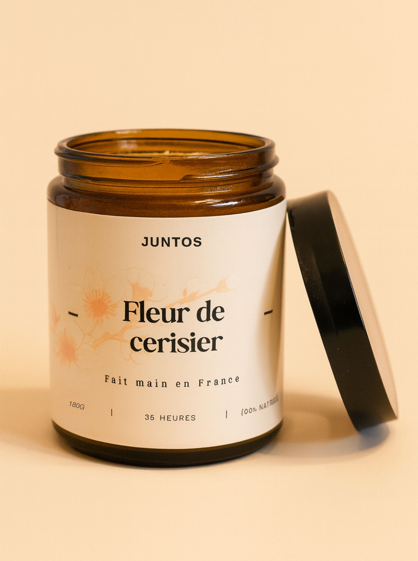 Bougie parfumée à la fleur de coton, cire végétale, parfum de Grasses, pot réutilisable