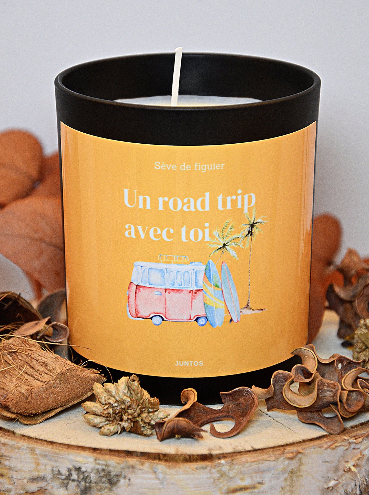 Bougie parfumée – Un road trip avec toi – Pot réutilisable