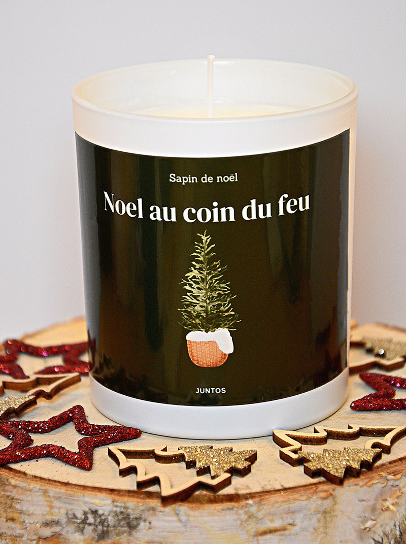 Bougie de Noël parfumée – Noël au coin du feu – Pot réutilisable