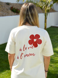 Duo t-shirts assortis pour parents "À la vie, à l'amour" - Bordeaux