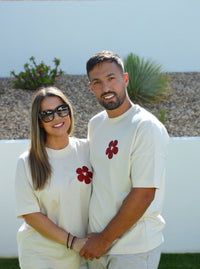 Duo t-shirts assortis pour parents "À la vie, à l'amour" - Bordeaux