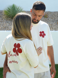 Duo t-shirts assortis pour parents "À la vie, à l'amour" - Bordeaux