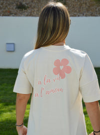 Duo t-shirts assortis pour parents "À la vie, à l'amour" - Rose