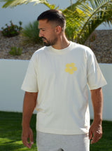 T-shirt Homme Beige "A la vie à l'amour" - Jaune