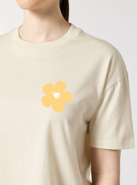 T-shirt Femme Beige "A la vie à l'amour" - Jaune