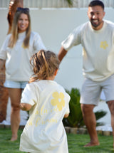 Duo de T-shirts Parent/Enfant "A la vie, à l'amour" - Jaune