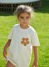 T-shirt Enfant Beige "A la vie à l'amour" - Camel