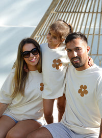 Duo t-shirts assortis pour parents "À la vie, à l'amour" - Camel