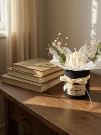 Photo du bouquet moulée sur étagère