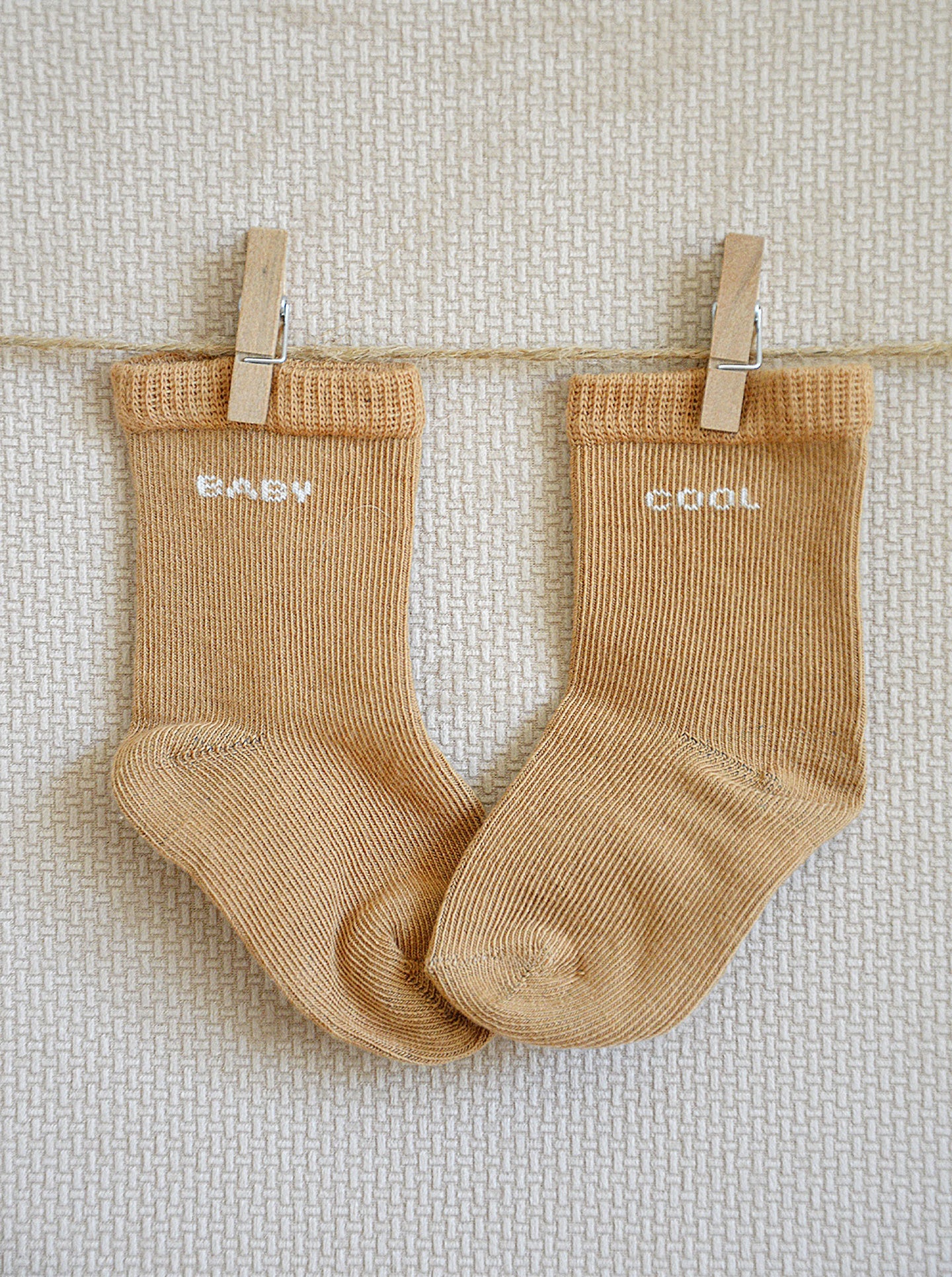 Chaussettes bébé "Baby cool" Camel - cadeau personnalisé pour bébé