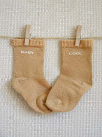 Chaussettes bébé "Baby cool" Camel - cadeau personnalisé pour bébé