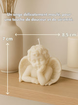 Bougie ange moulée en cire végétale 100% naturelle et parfumée