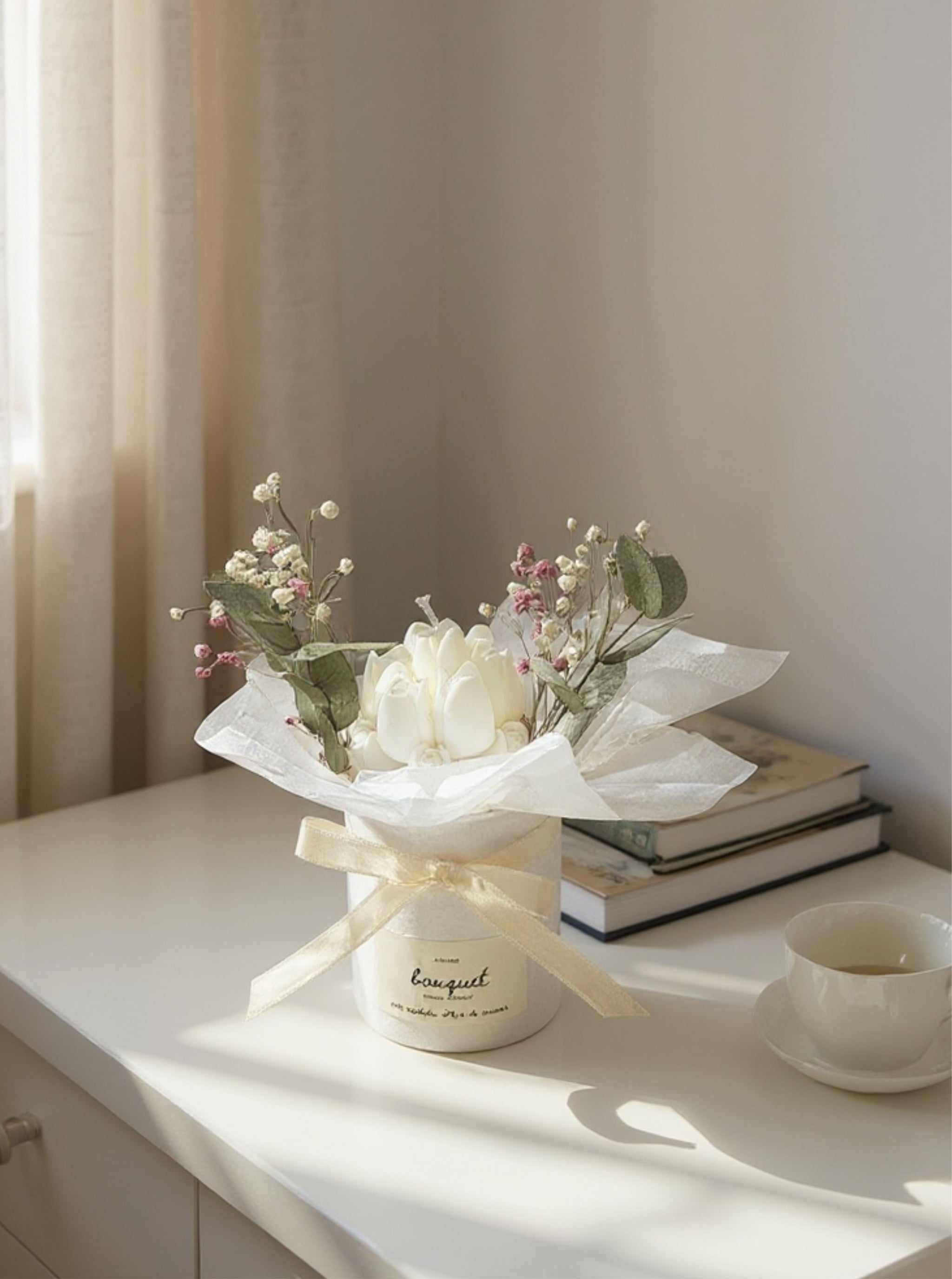 Bougie florale avec parfum au choix – création artisanale française