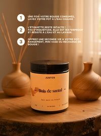 Bougie Parfumée Bois de Santal – Cire Naturelle & Fabrication Artisanale