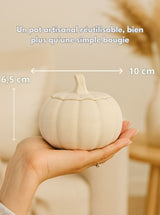 Bougie citrouille faite main, idée cadeau original et artisanal