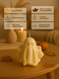 Bougie fantôme décorative pour ambiance mystérieuse et chaleureuse