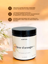 Bougie bien-être Fleur d'Oranger – Idée cadeau parfumée
Offrez une bougie made in France au parfum méditerranéen et délicat, idéale pour une ambiance relaxante et lumineuse.