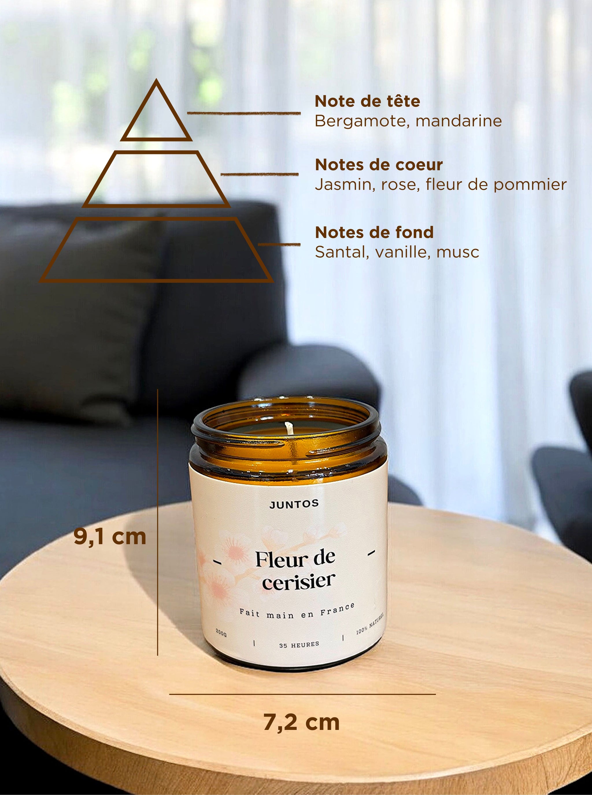 Bougie fleurie Fleur de Cerisier – Fabrication artisanale en France
Apportez une touche de fraîcheur et de douceur avec la bougie Fleur de Cerisier, à base de cire végétale et parfum de Grasse.