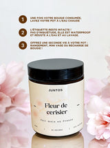 Bougie bien-être Fleur de Cerisier – Idée cadeau parfumée
Offrez une bougie made in France au parfum printanier et délicat, idéale pour créer une ambiance relaxante.