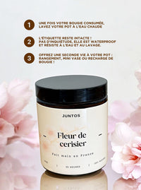 Bougie bien-être Fleur de Cerisier – Idée cadeau parfumée
Offrez une bougie made in France au parfum printanier et délicat, idéale pour créer une ambiance relaxante.