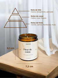 Bougie artisanale Fleur de Coton coulée à la main à Paris, cire végétale naturelle et mèche en coton biologique.