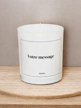 Bougie Parfumée Personnalisée avec votre Message - Pot blanc