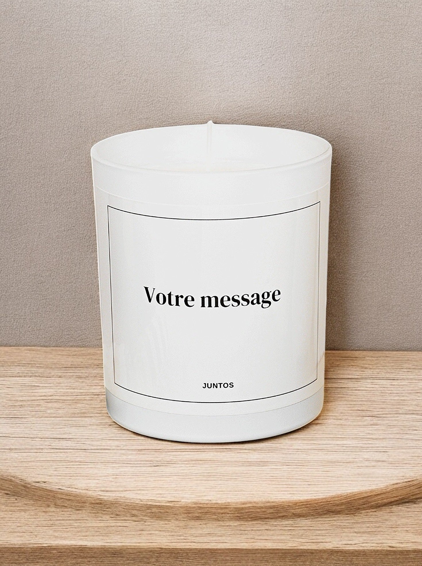 Bougie Parfumée Personnalisée avec votre Message - Pot blanc