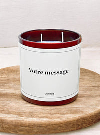 Bougie Parfumée Personnalisée avec votre Message - Pot bordeaux 370g