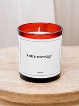 Bougie Parfumée Personnalisée avec votre Message - Pot rouge