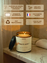 Bougie Parfumée Bois de Santal – Cire Naturelle & Fabrication Artisanale