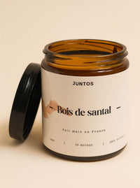 Bougie Parfumée Bois de Santal – Cire Naturelle & Fabrication Artisanale