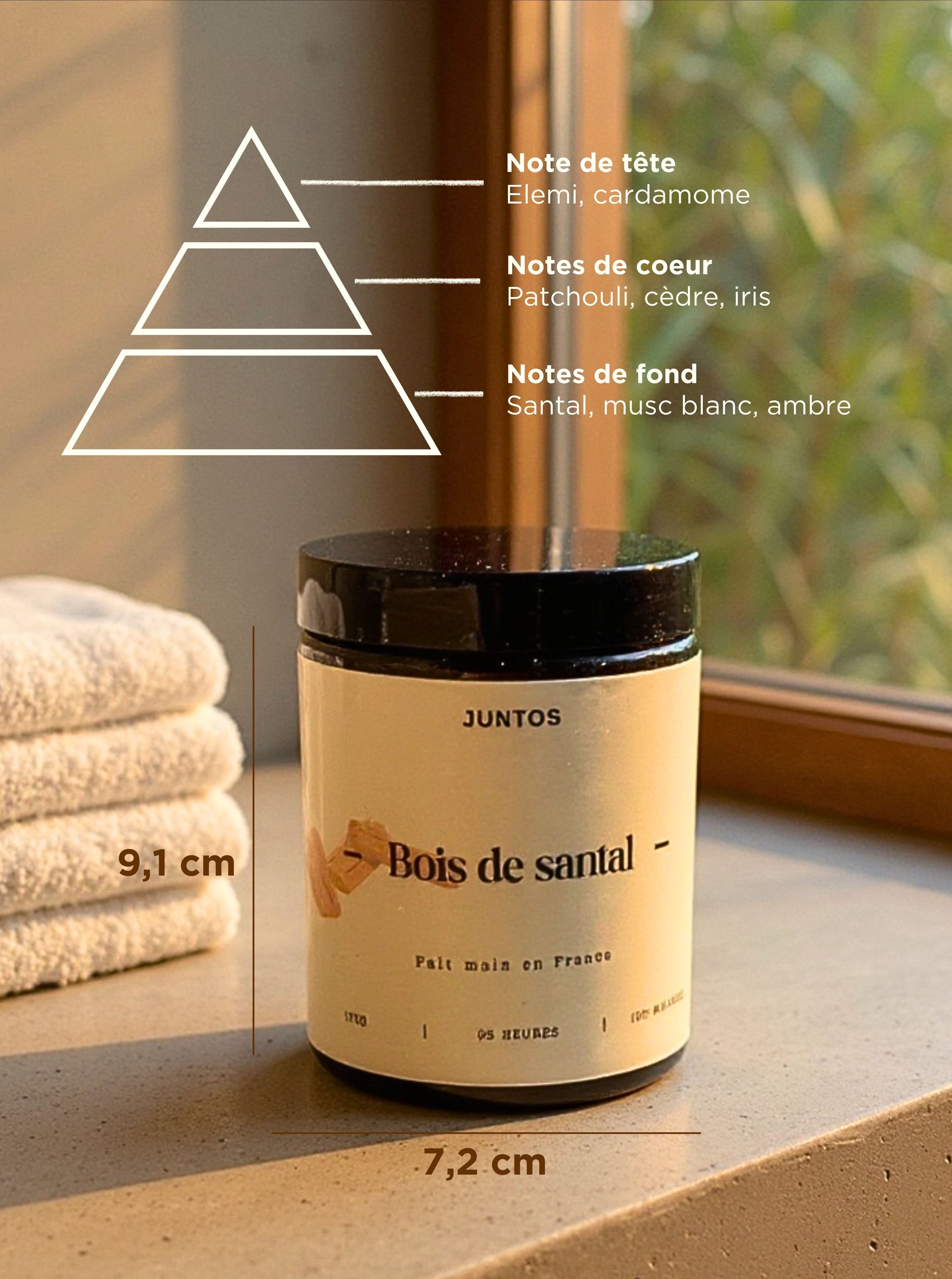 Bougie Parfumée Bois de Santal – Cire Naturelle & Fabrication Artisanale