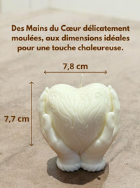 Bougie Parfumée "Mains du Cœur" Blanche – Cire Végétale & Fait Main - JUNTOS