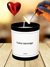 Bougie parfumée – Message personnalisé – Ballon "coeur" hélium - JUNTOS