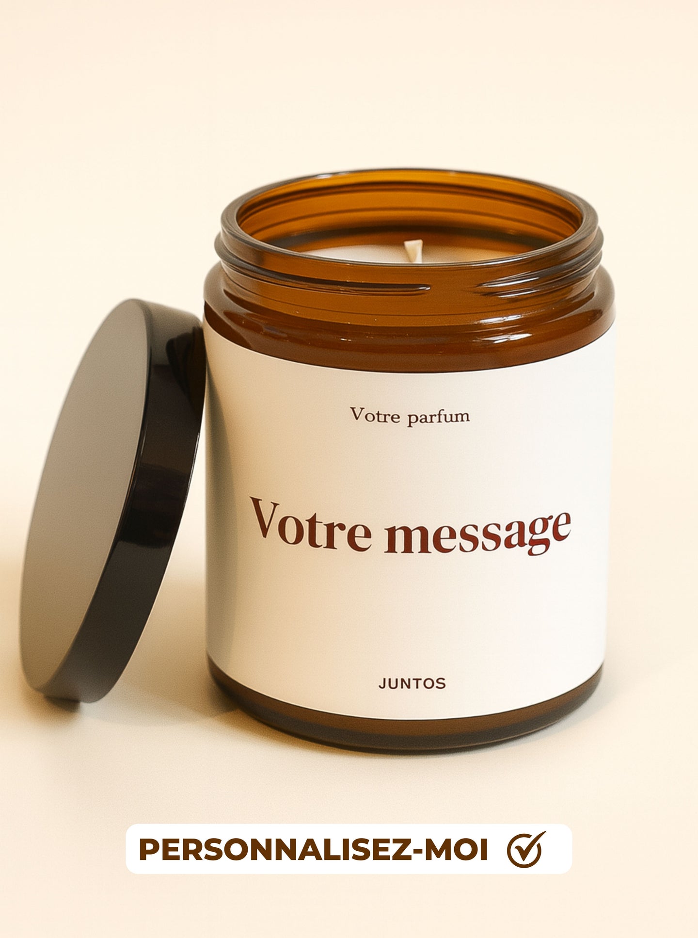Bougie Personnalisée avec Message – Un Cadeau Unique & Écoresponsable (175g) - JUNTOS