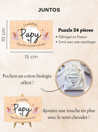 Cadeau tendre pour futur papy avec un puzzle personnalisé 24 pièces