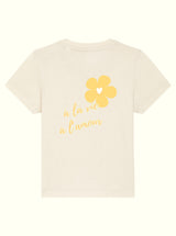 T-shirt Bébé Beige "A la vie à l'amour" - Jaune