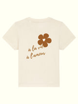 T-shirt Bébé Beige "A la vie à l'amour" - Camel