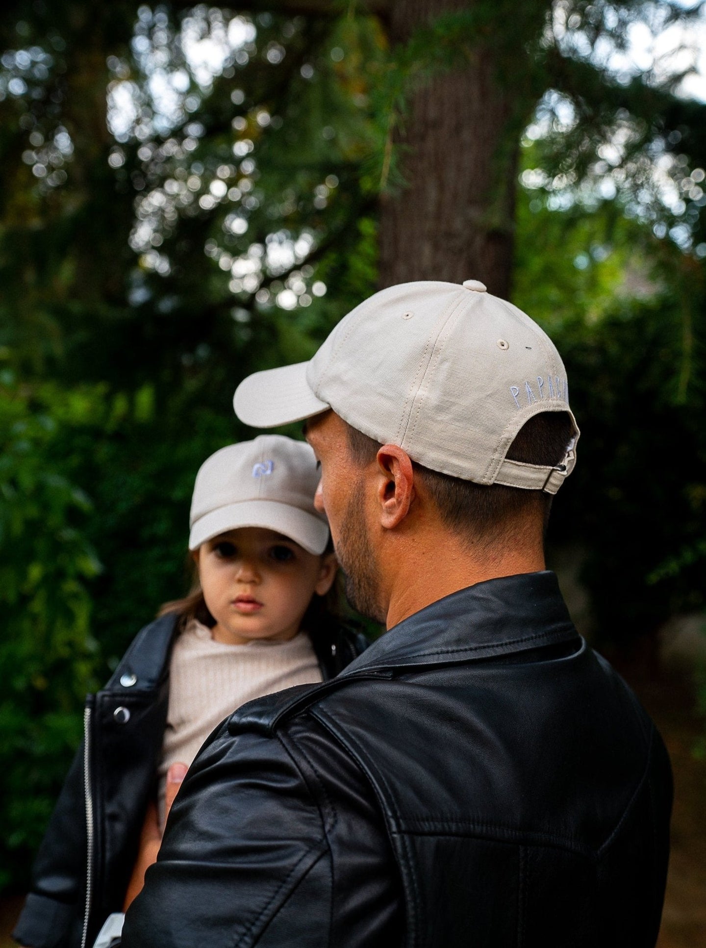 Duo casquettes papa & fille beiges coton bio - Papacito et Chiquita - JUNTOS