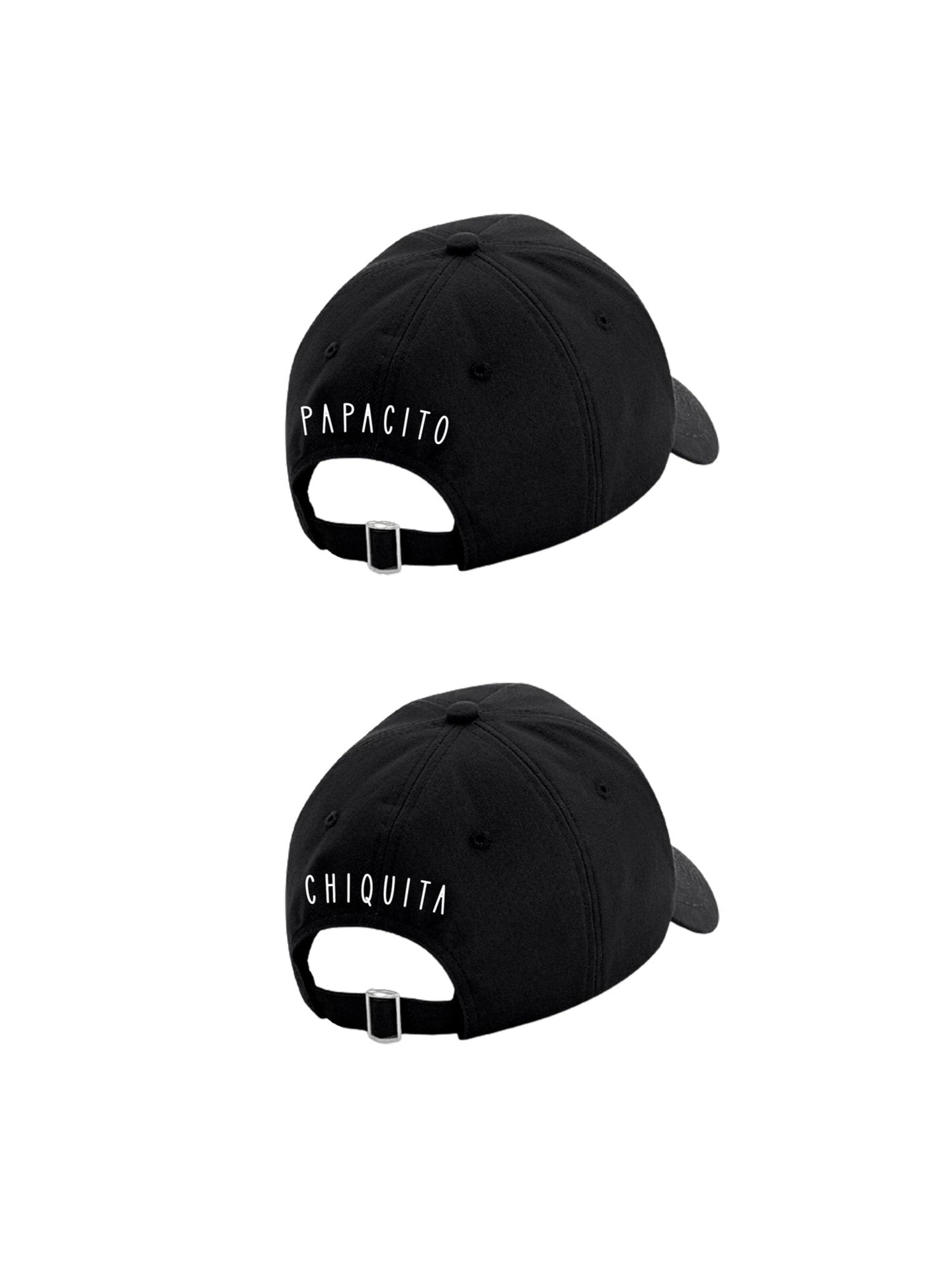 Duo casquettes papa & fille noires coton bio - Papacito et Chiquita - JUNTOS