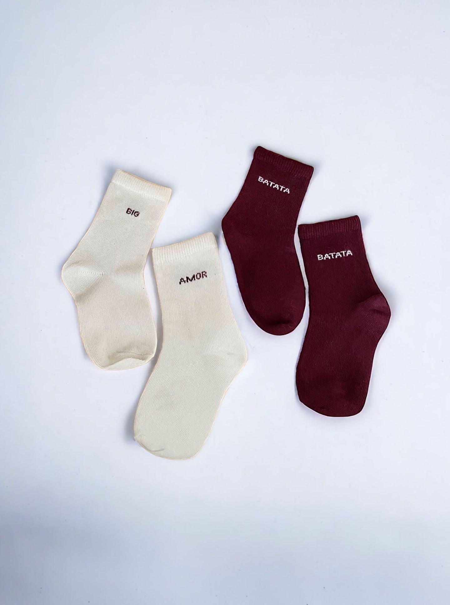 Duo paires de chaussettes bébé à messages tricotés - JUNTOS