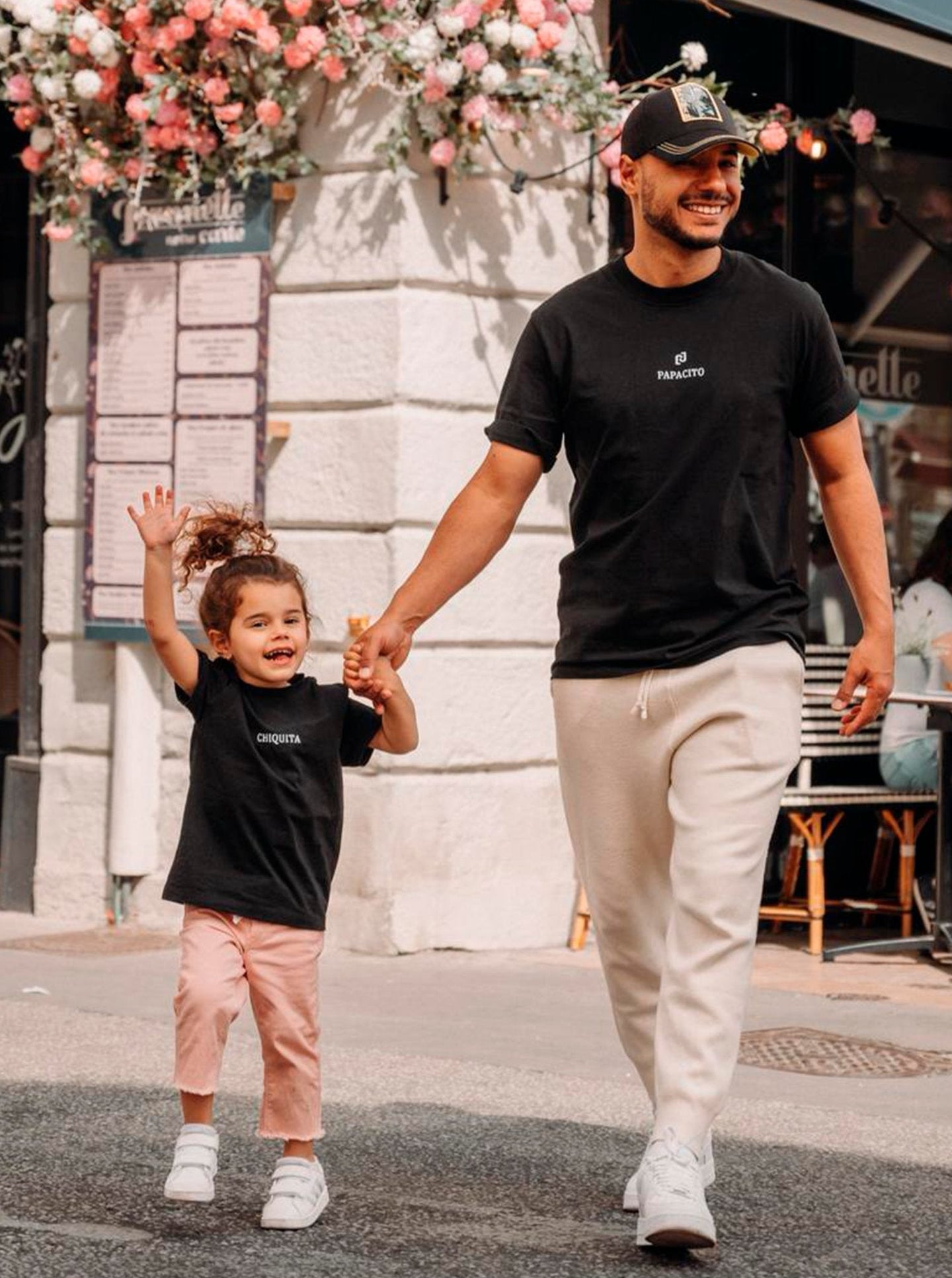 Duo t-shirt papa & fille noir coton bio - Papacito et Chiquita - JUNTOS