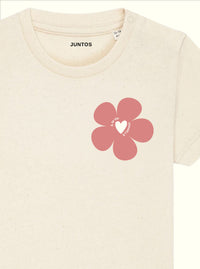 T-shirt Bébé Beige "A la vie à l'amour" - Rose