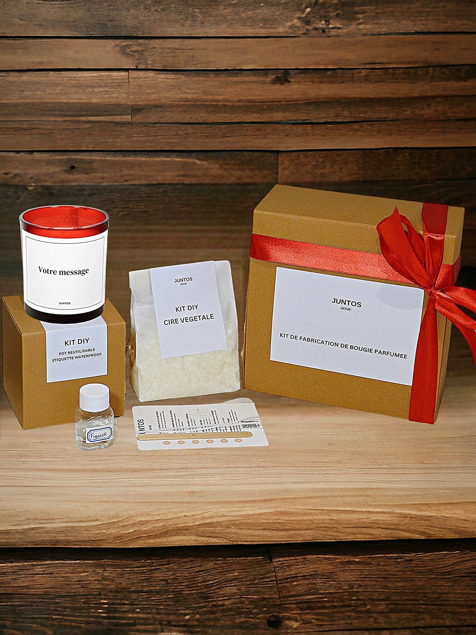 Kit Fabrication Bougie Message Personnalisé – Pot 30CL - JUNTOS