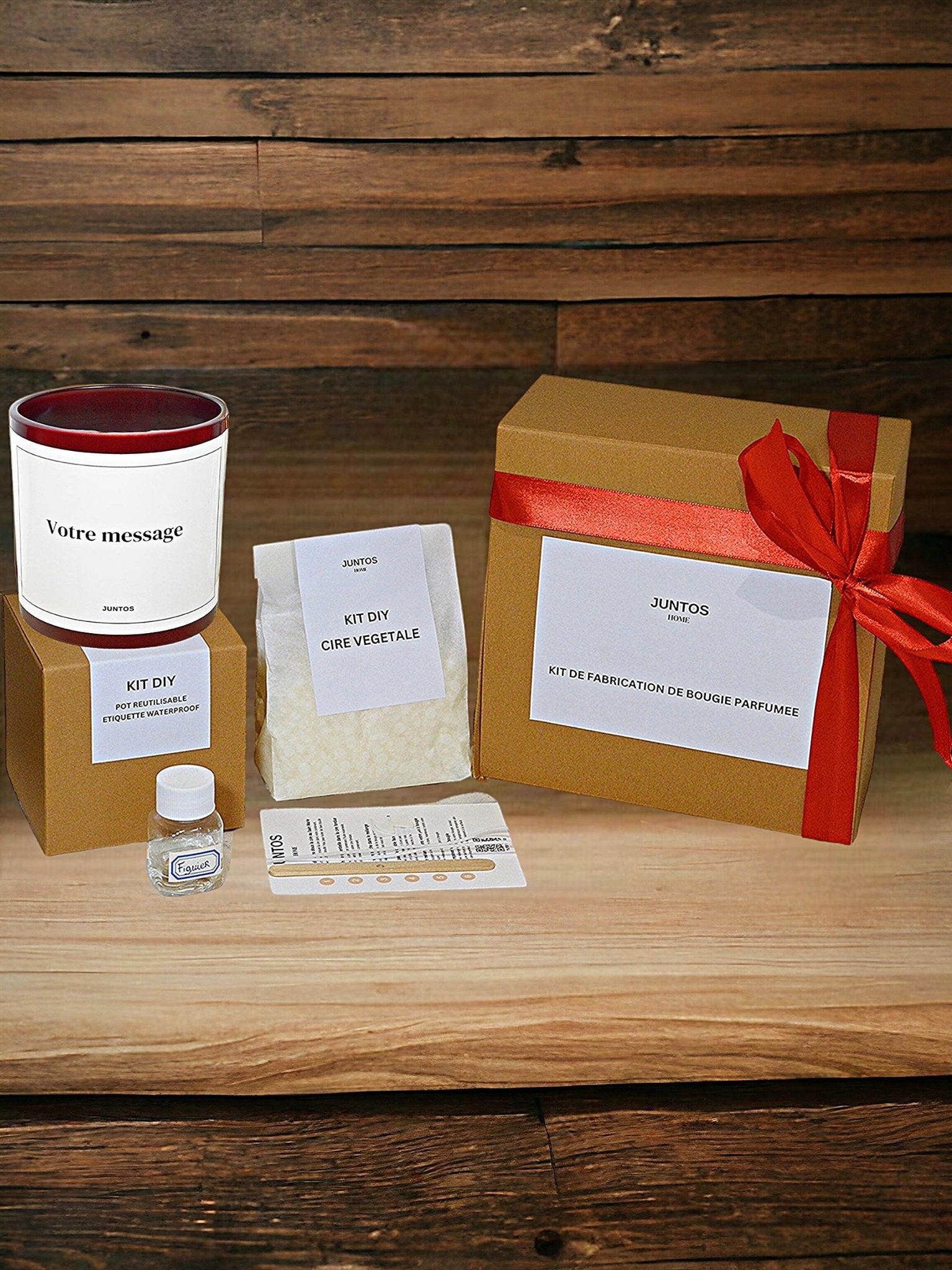 Kit Fabrication Bougie Message Personnalisé – Pot 55CL - JUNTOS