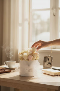 Bouquet original avec tulipes en bougie moulée et fleurs séchées, idée cadeau unique